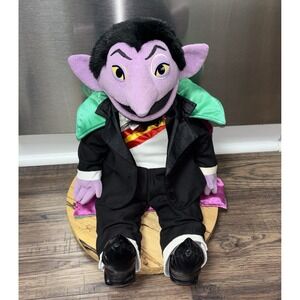 Sesame Place The COUNT Von Dracula 18" Plush Toy Doll Street 2011 RARE Hard Eyes